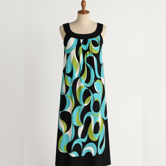 JFW Just For Wraps Women’s Sleeveless Maxi‎ Dress 2X Multicolor Abstract Print - Picture 1 of 10